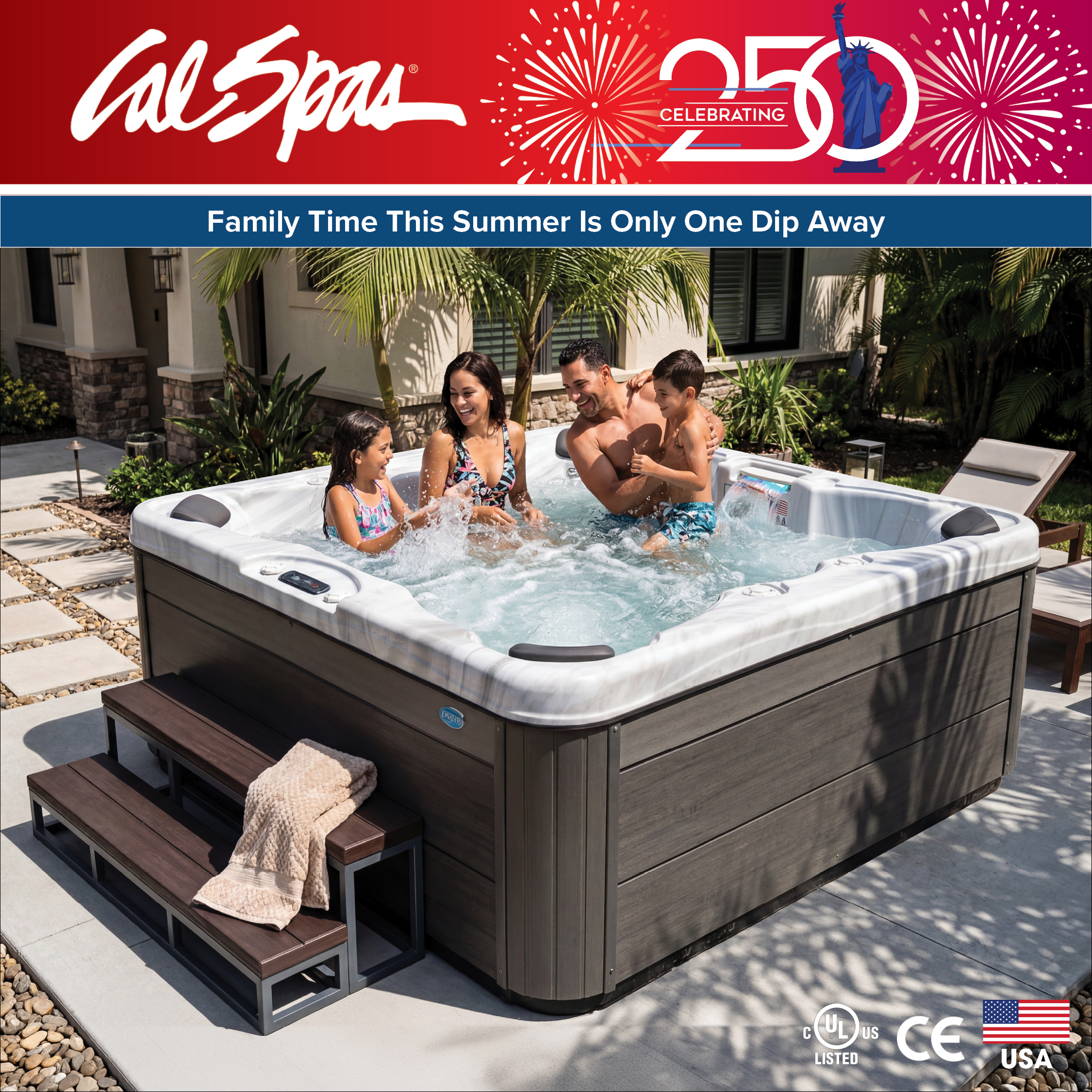 Calspas hot tub being used in a family setting - Harrisonburg